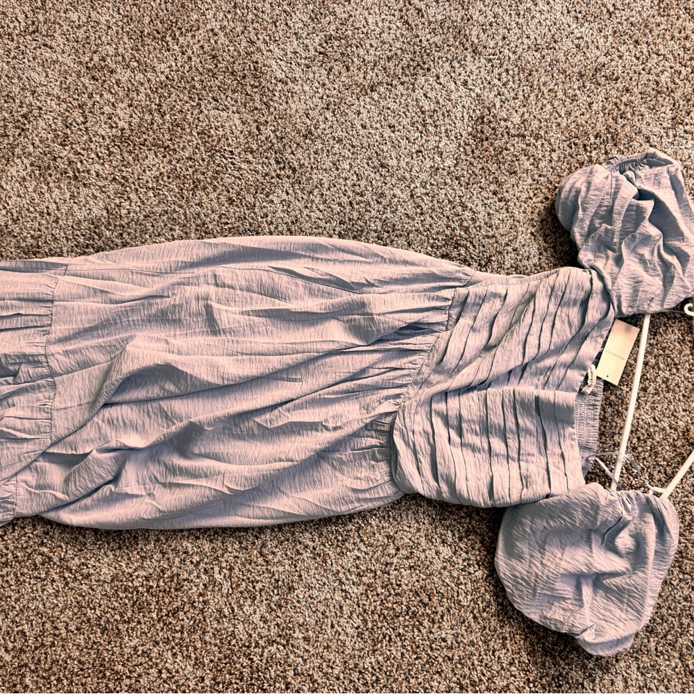 Abercrombie & Fitch Emerson Off Shoulder Light Blue Maxi Dress - Picture 5 of 5